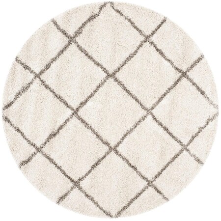 Safavieh Sgh-Hudson Shag Power Loomed Round Rugs, Ivory and Grey - 7 x 7 ft. SGH281A-7R